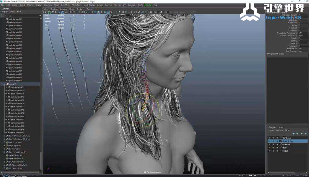 [视频教程] CGMA - Johan Lithvall為遊戲創造頭髮 头发 游戏 实时 插片4.jpg