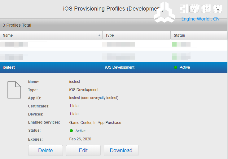 这是我申请的iOS Provisioning Profiles